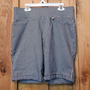 Tommy Hilfiger High Rise Stretch Bermuda Shorts, Size 10, Black & White Plaid